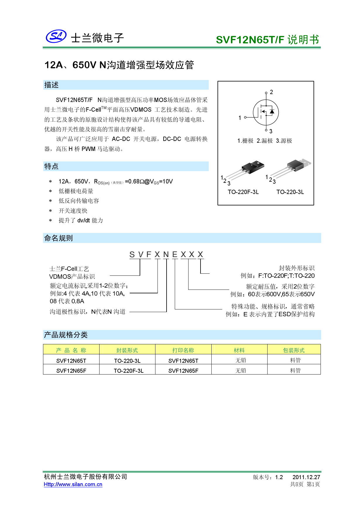 svf12n65f 管装